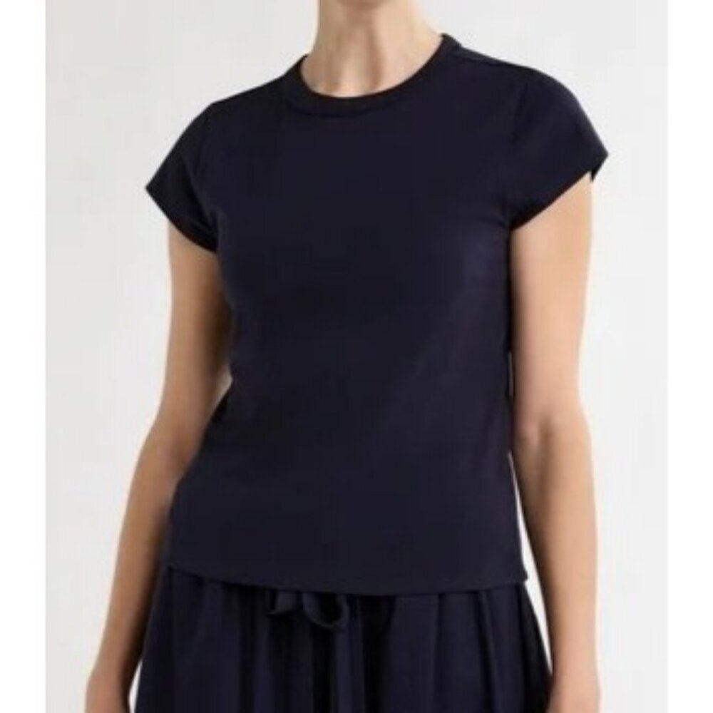 Free Assembly Cap Sleeve Tee XL Darkest Navy Cotton Stretch NWT